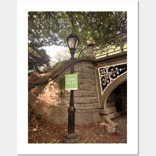 Central Park Street Lamp Bridge Manhattan NYC Wall Art by eleonoraingrid